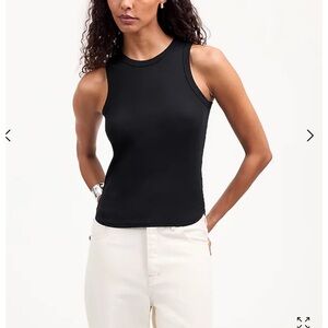 NWT Madewell Ribbed Cutaway Tank black small classic